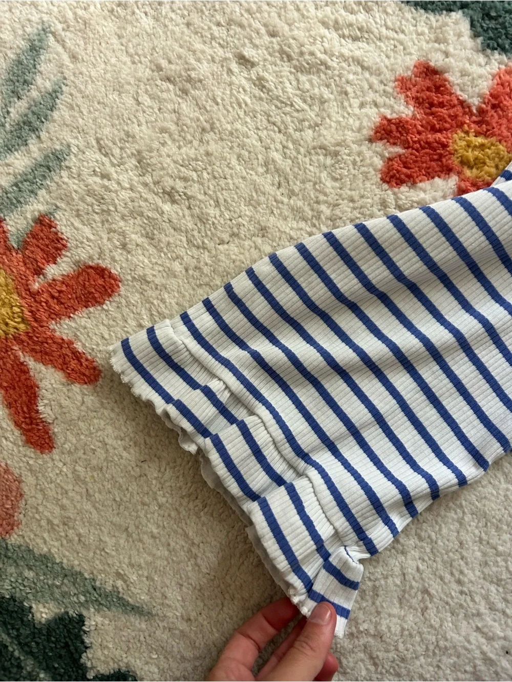 Blue + White Rippled Romper